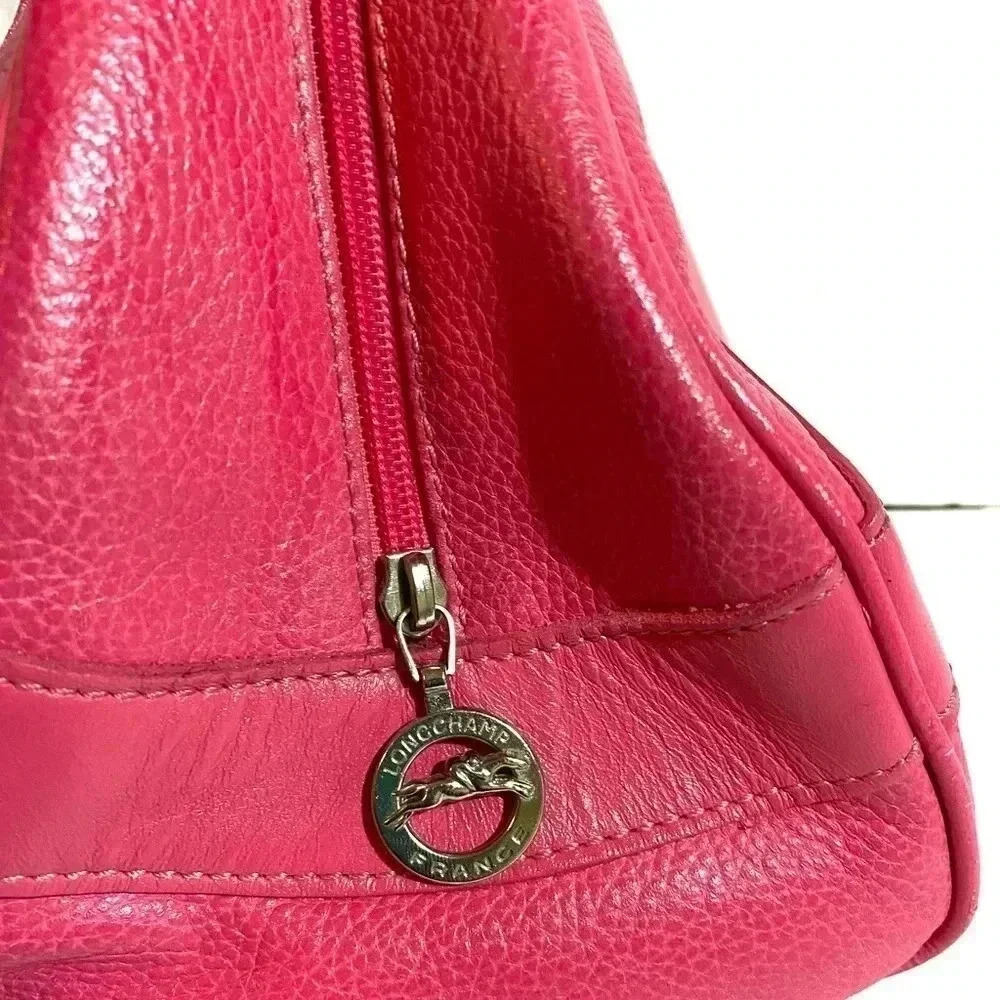 Longchamp pink leather satchel handbag - Picture 4 of 12